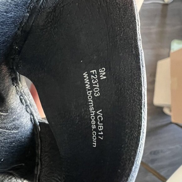 Born Sandal Coney Platform Slide Cross Straps F23703 Black Leather Size 9M​​​ - Picture 5 of 5